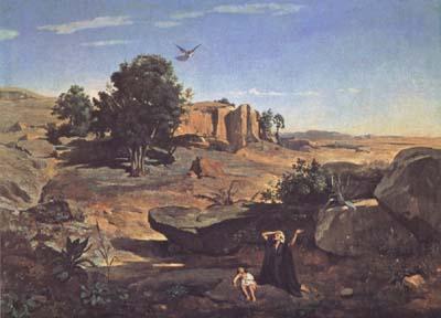 Jean Baptiste Camille  Corot Agar dans le desert (mk11) Sweden oil painting art